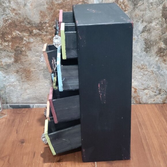 Multi Color 9 Drawer Wood Cabinet Small Chest Box Desk Organizer - Picture 17 of 17